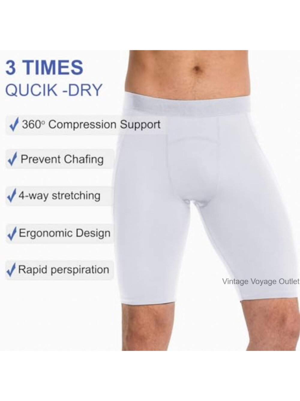 Compression Shorts Men Spandex Sports Workout Running Gym Athletic Baselayer - Picture 2 of 6